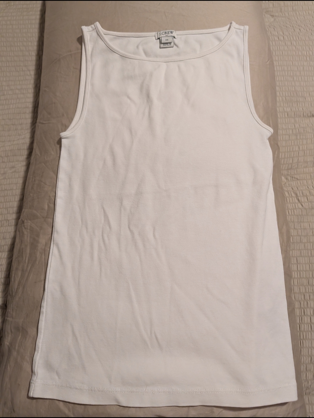 J. Crew White Ribbed Tank Top